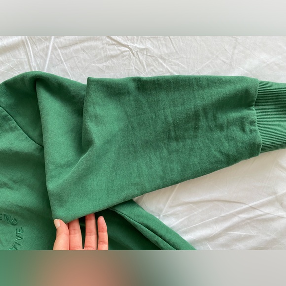 ASOS Weekend Collective oversized sweatshirt tonal embroidery logo green US 4 - Picture 9 of 15